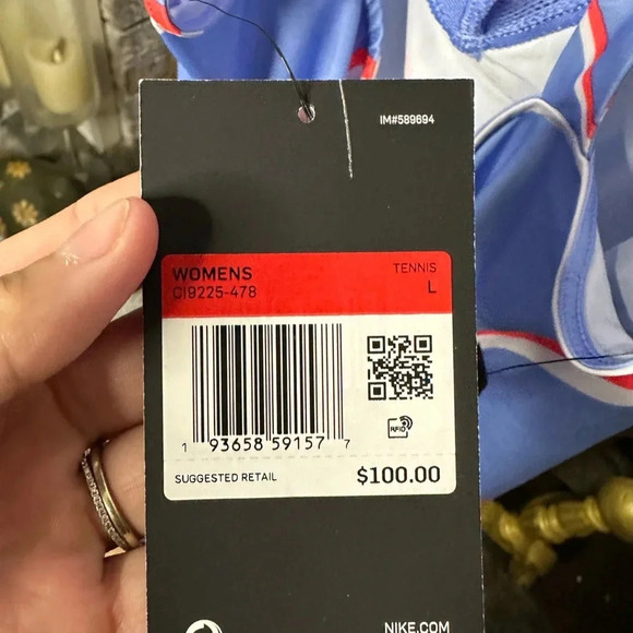 Nike Court slim fit tennis dress patriotic Olympics red white and blue team USA - Picture 3 of 6